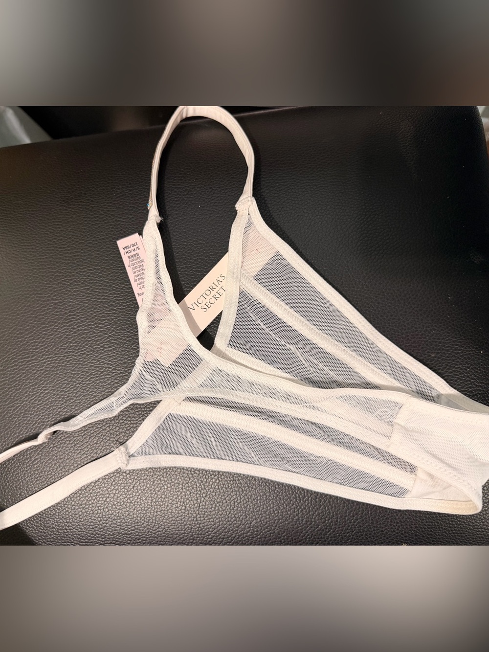 Victoria's Secret White Sheer Mesh Tong
